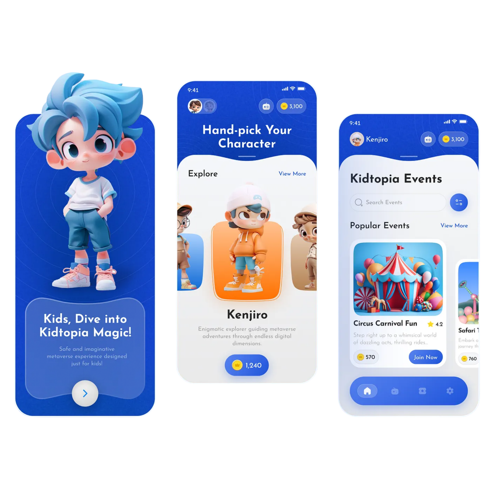 Metaverse development mockup with 3D virtual world, avatar interactions, and immersive digital environments